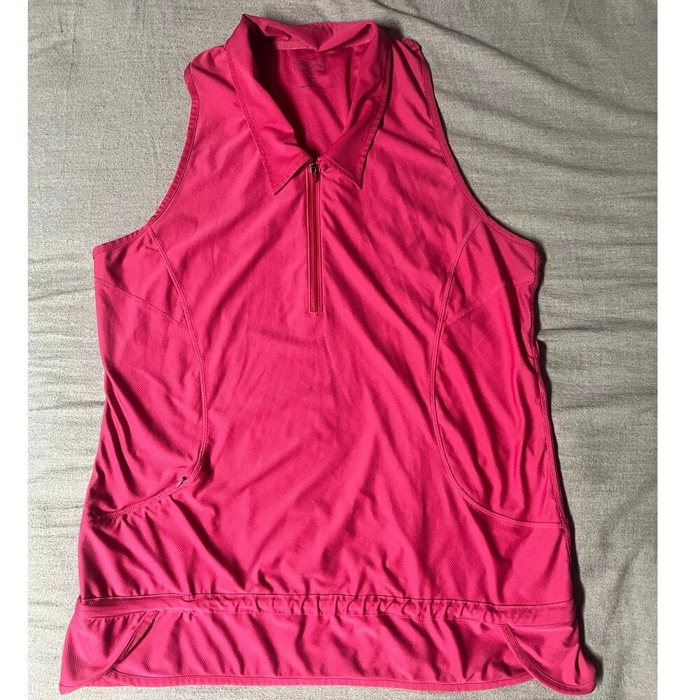 Athleta sleeveless Wick-It quarter zip polo 
Size 2x